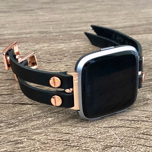 Fitbit Versa Watch Black Leather Straps Bracelet main image 4